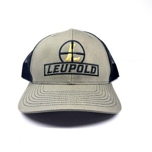Leupold Trucker Hat Olive‎ Black Mesh Snapback Embroidered Logo Cap NWOT